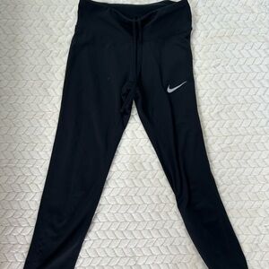 Nike Kids Black Leggings with White Swoosh